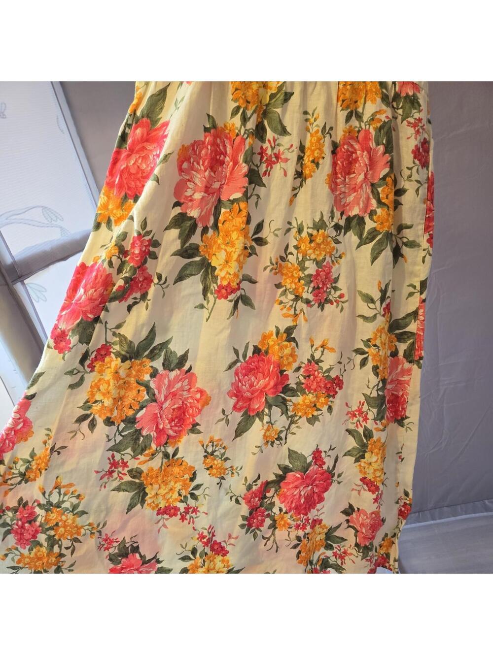 Cythina Rowley 100% Linen Summer Dress Floral Boho sz 6 cottagecore - Picture 9 of 9